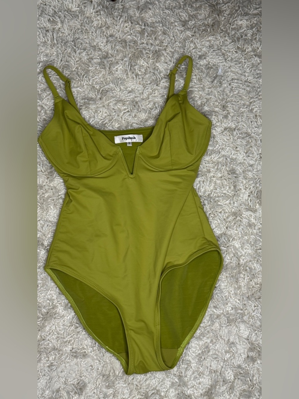 Poplush Olive Green One-Piece Swimsuit - Small
